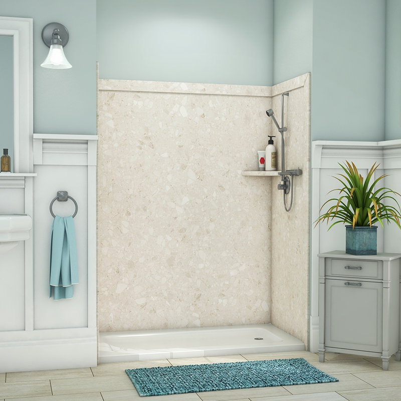 FlexStone Adaptable 60"W x 60"D x 80"H Alcove Shower Surround in Calabria, Calabria