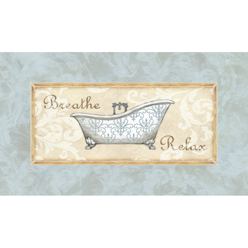 Rest and Pamper Bath Blue - Painting Print, 20 cm H x 30 cm W, Wrapped Canvas