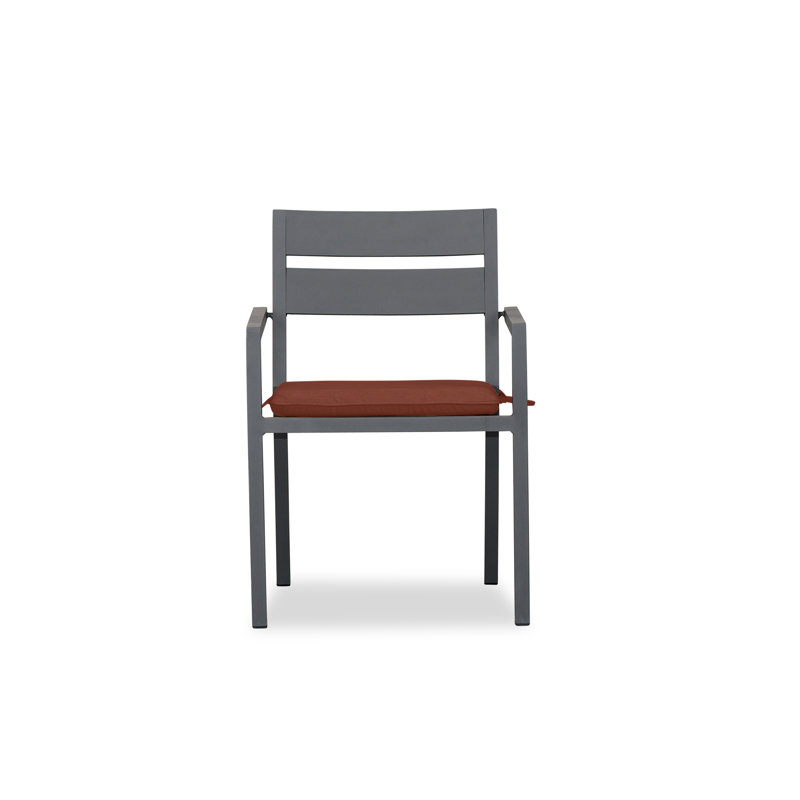Pacifica Dining Arm Chair - White - Canvas Flax, Canvas Henna Sunbrella® Canvas, Slate