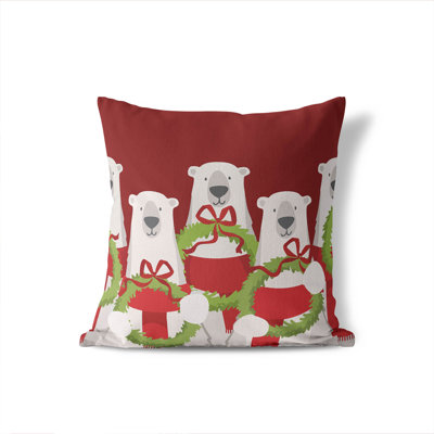 Polar Bear Holiday Decorative Throw Pillow