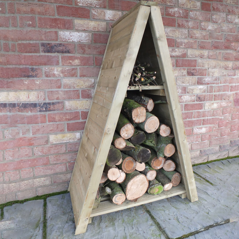 Triangular 3 Ft. x 1 Ft. Wood Log Store