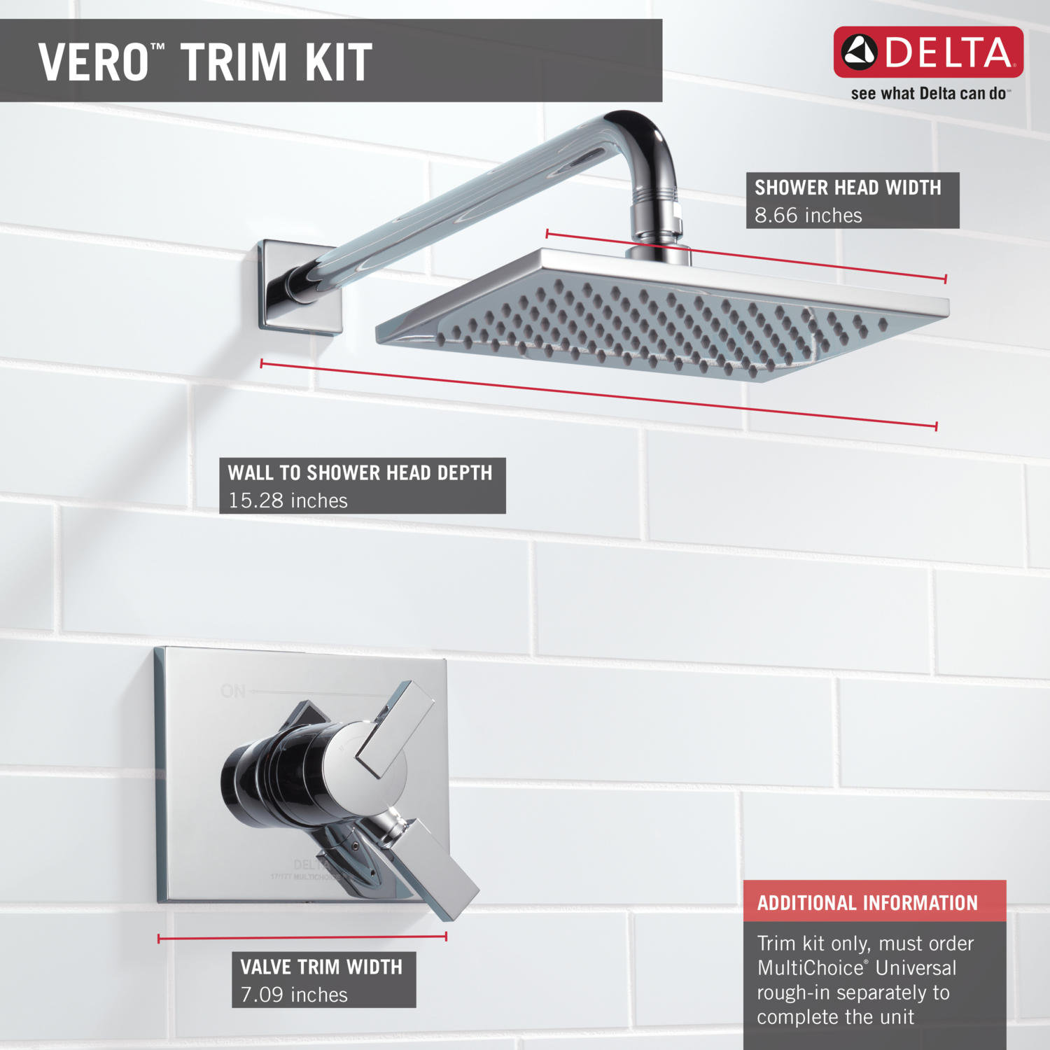 Vero 17 Series Dual-Function Shower Set, Chrome