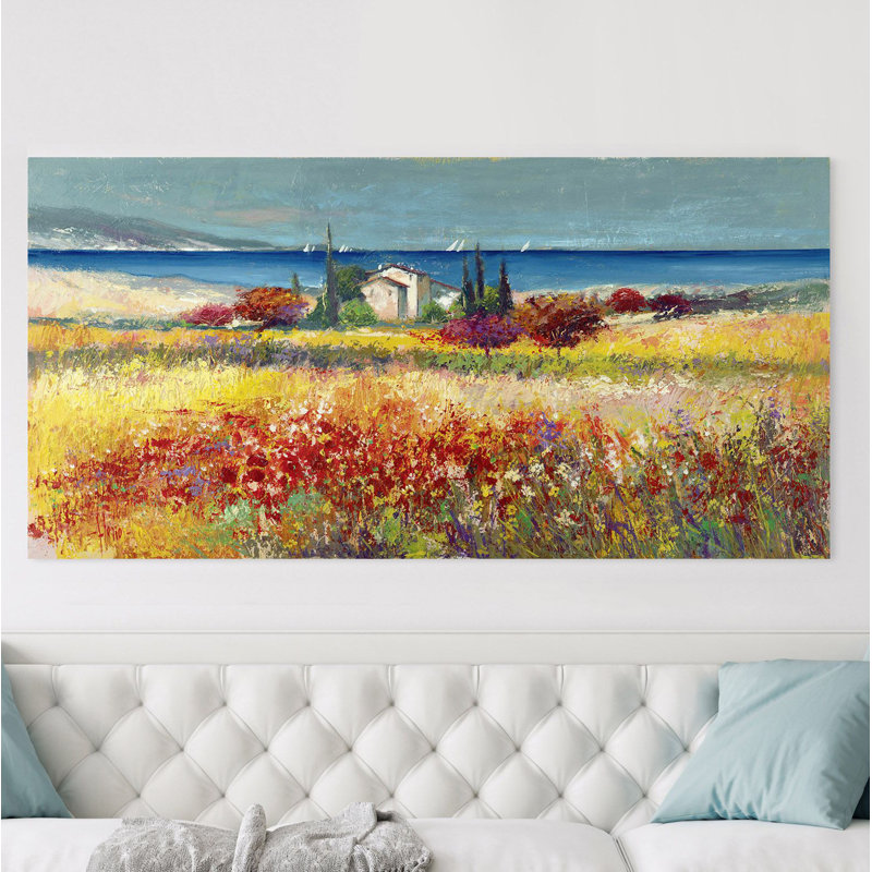 Mediterranean Dream by Luigi Florio - Wrapped Canvas Painting, 70cm H x 140cm W x 4cm D