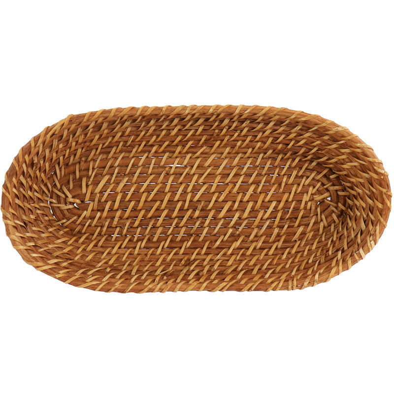 Martha Stewart Rattan Woven 12.5In X 6In Oval Bread Basket In Brown