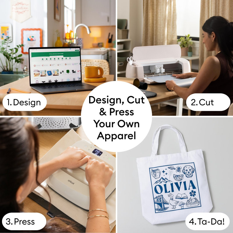 Cricut Maker 4 Cutting Machine and HTV EasyPress 3 Materials Bundle