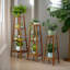 Tall Natural Bamboo Tall Plant Stand 2 Tier Shelf Plant Holder Garden Home Furniture