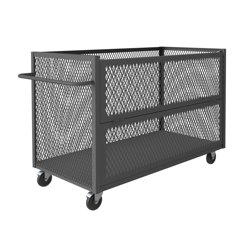 Chariot en maille à 3 côtés Drop Gate, H 43,69 po x l 66,5 po x P 30,5 po