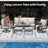 7 PCS Outdoor Metal Conversation Set With 360° Swivel Rocking Chairs, Sofa, Coffee Table&Ottoman For Patio, Garden, Deck Or Poolside-681931519