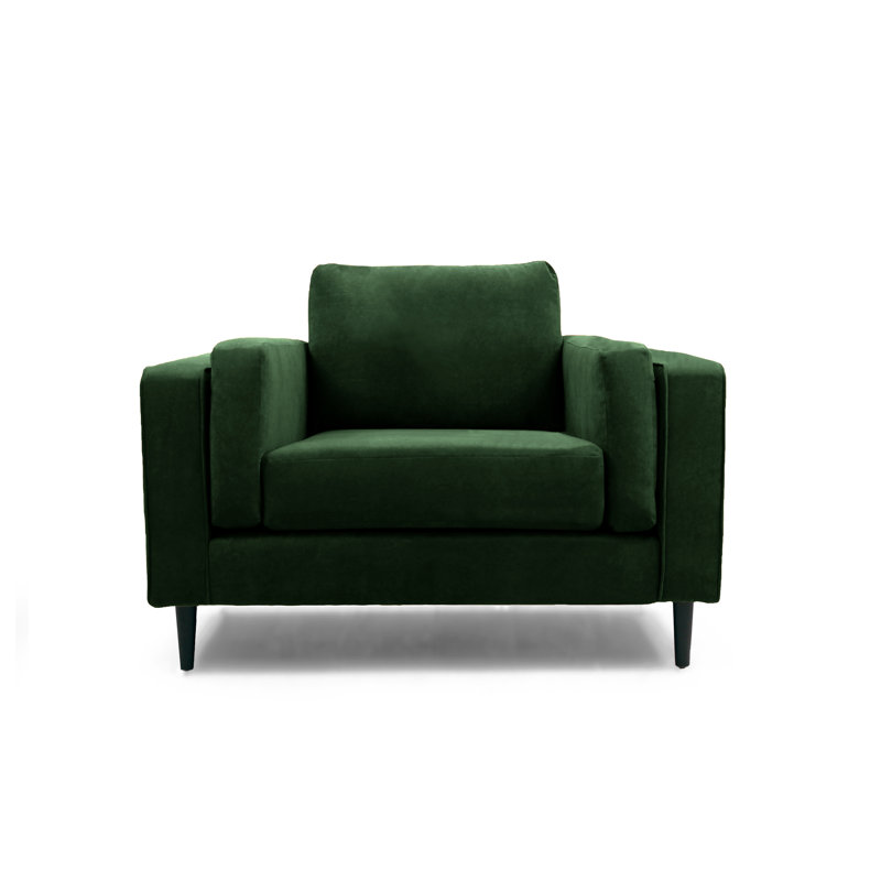 Deavian Velvet Armchair, Dark Green