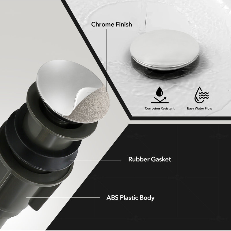 Chrome ABS Bathroom Sink Pop-Up Drain Assembly