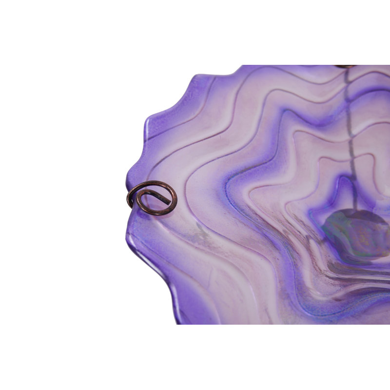 Glass Single Tier Birdbath, Purple