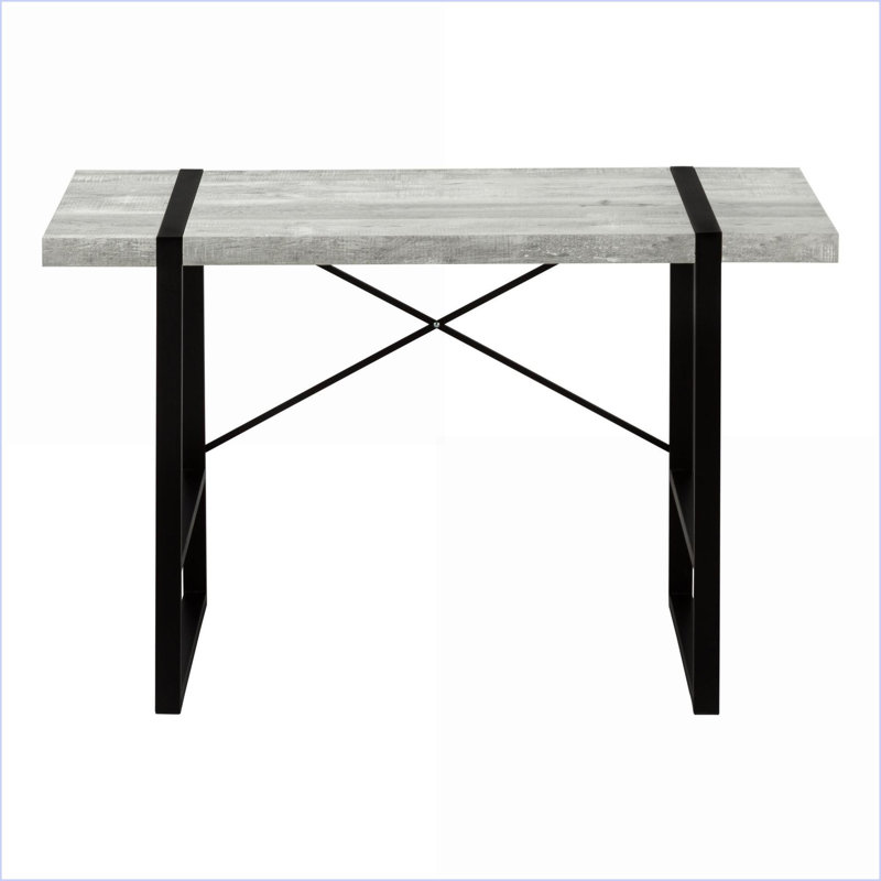 Bureaux pour bureau à domicile, bureau d'ordinateur moderne industriel L 49 po, stratifié gris, métal noir | Gris | Panneau de particules