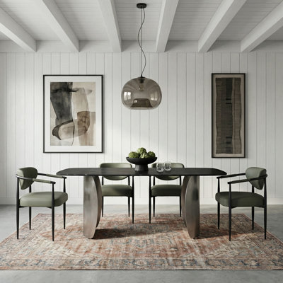 Chaise rembourrée en cuir Virella