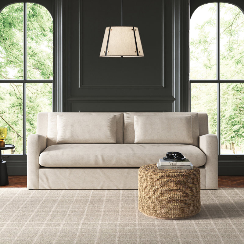 Nessa 93" Slipcovered Sofa, Cream Linen Blend