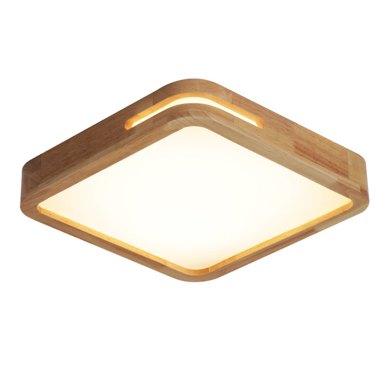 Acrylic and Solid Wood LED Flush Mount