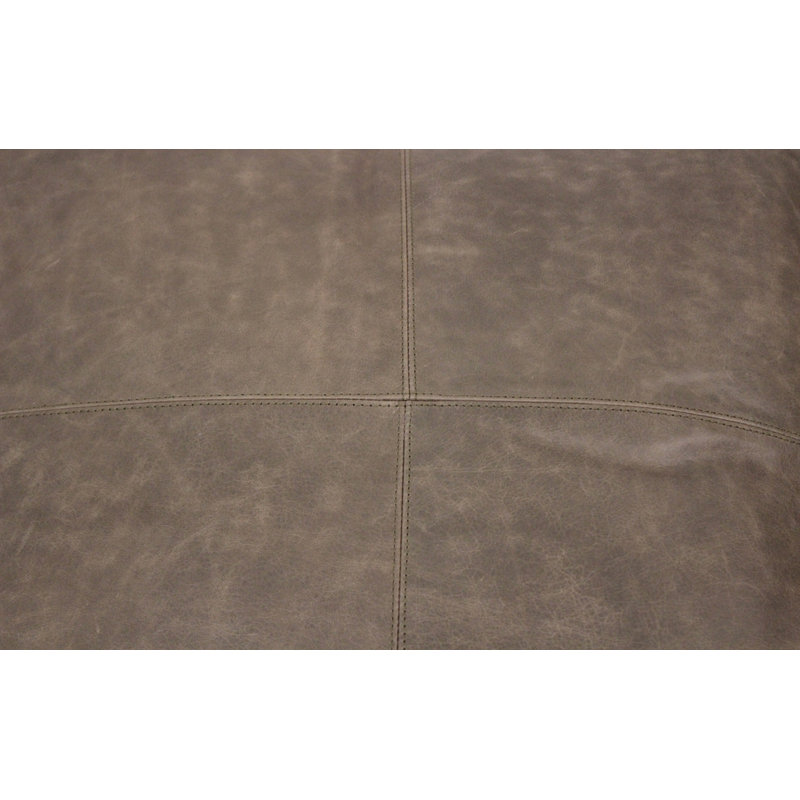 Leather Pouf, Gray