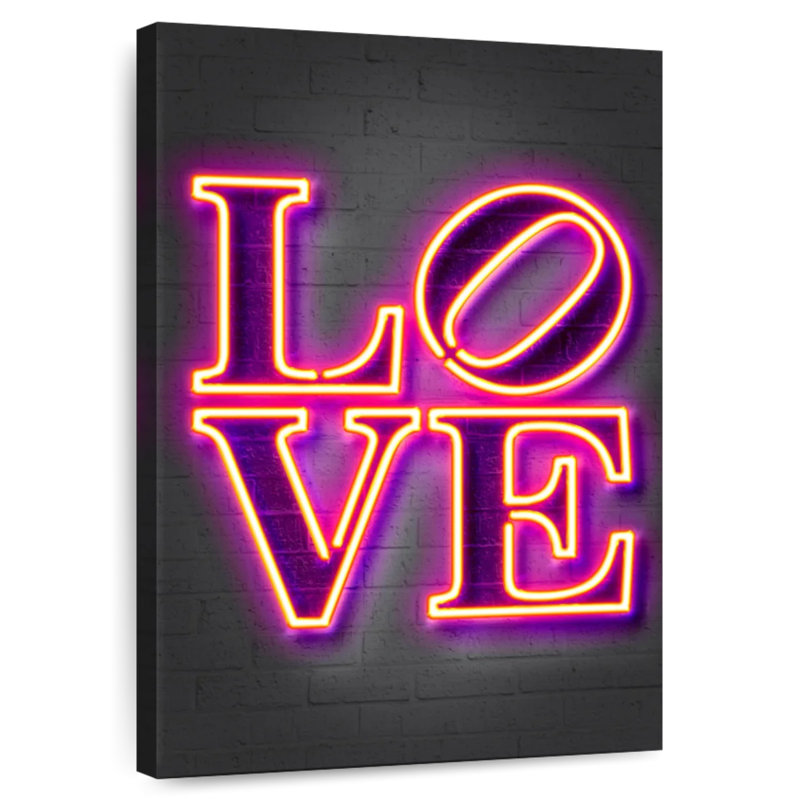 Kema Love In Neon Wall Sign, 45" H x 30" W