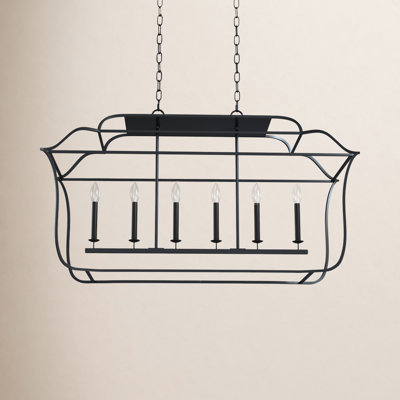 6 - Light Metal Dimmable Lantern Chandelier