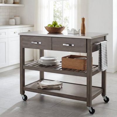 Delicia Kitchen Cart with Gray Base