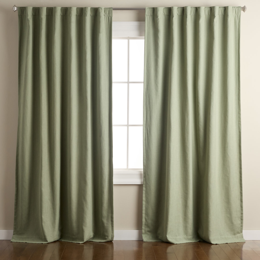 TOWN & COUNTRY LUXE ARLO Solid Linen Texture 100% Blackout Curtains 2-Pack (Set of 2) Town & Country Living Curtain 