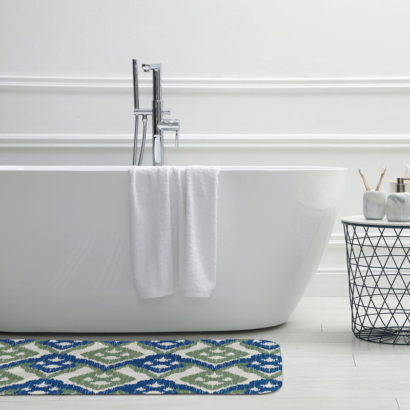 Tapis de bain Hipster, L 17 po x L 24 po, Bleu / vert