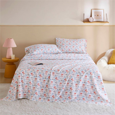 Ensemble de draps 3 pièces TG 100% coton, Happy Bows