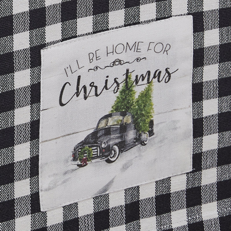 Home For Christmas Table Runner - Black, 54" L x 13" W