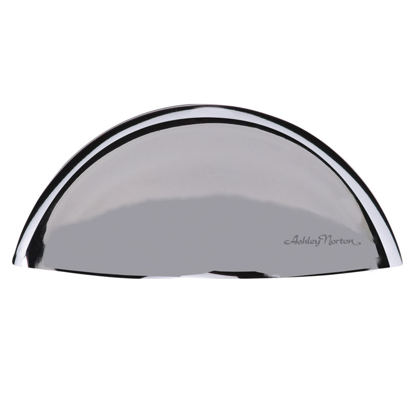 Polished Chrome Brass Cup Pull with Mounting Hardware