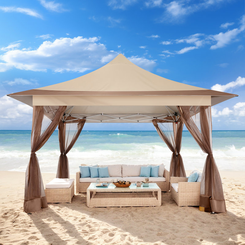 12x12FT Outdoor Waterproof Gazebo, Pop Up Canopy Tent , Deep Gray