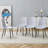 Set of 4 Light Gray Linen-Cotton Dining Chairs with Integrated Seat and Backrest