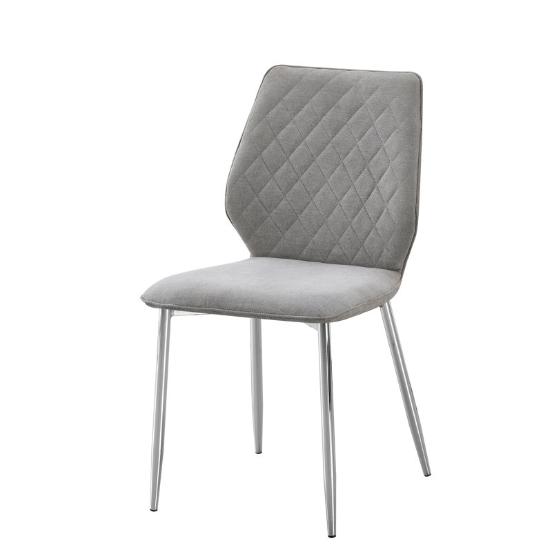 Chaise de salle à manger en tissu Mara avec pieds chromés gris (4 par boîte)