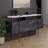 Modern Console Table with Soft-Close Hinges, White & Bendir Finish, 59.1 x 33.9 x 15.0 inches | 100% Melamine Coated Particle Board, Thickness: 0.7 inches | Push to Open Doors | Elegant Marble Concept Design for Living Room-2057604460