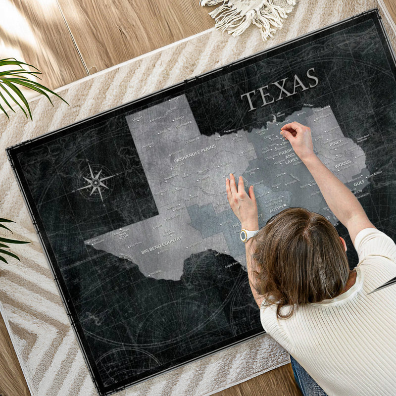 Épingle noire Texas State US Amrico, H 34 po x l 51 po