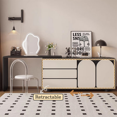 Makeup Vanity with Light mirror,3 drawers,Power Outlet