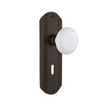 Deco Plate with Decorative Keyhole and White Porcelain Door Knob