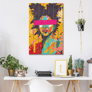 Lady Basquiat Wall Art by Nuwarhol - BIG Wall Décor - 48?x72?, Black