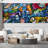 Vibrant Graffi Street Paint Peel & Stick Abstract Border-93868454