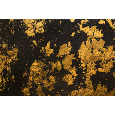 Black Gold Spots - Wrapped Canvas Print
