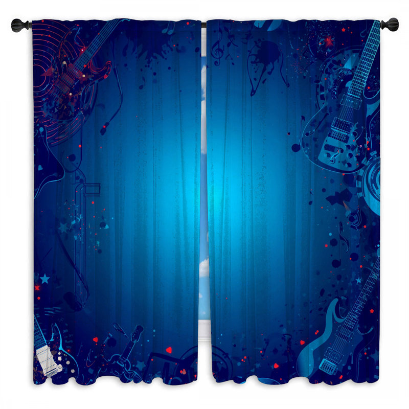 Rideaux bleu obscurcissant et obscurcissant - 2 panneaux, 80in x 82in - 2 panels, Transparent