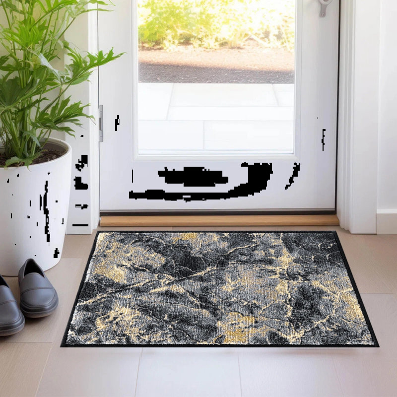 Non-Slip Indoor Door Mat, Yellow, 50cm W x 80cm L