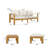 Canaan Patio 3-Piece Acacia Wood Conversation Set With Cushions