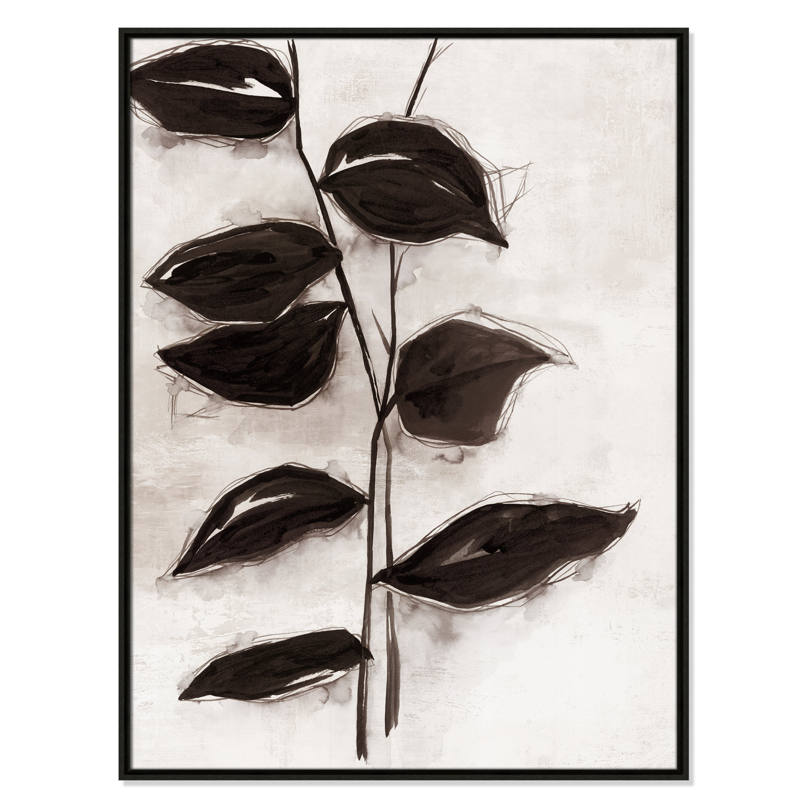 Leaves I by Eva Watts, 41.5" H x 31.5" W x 2" D, Espresso Framed