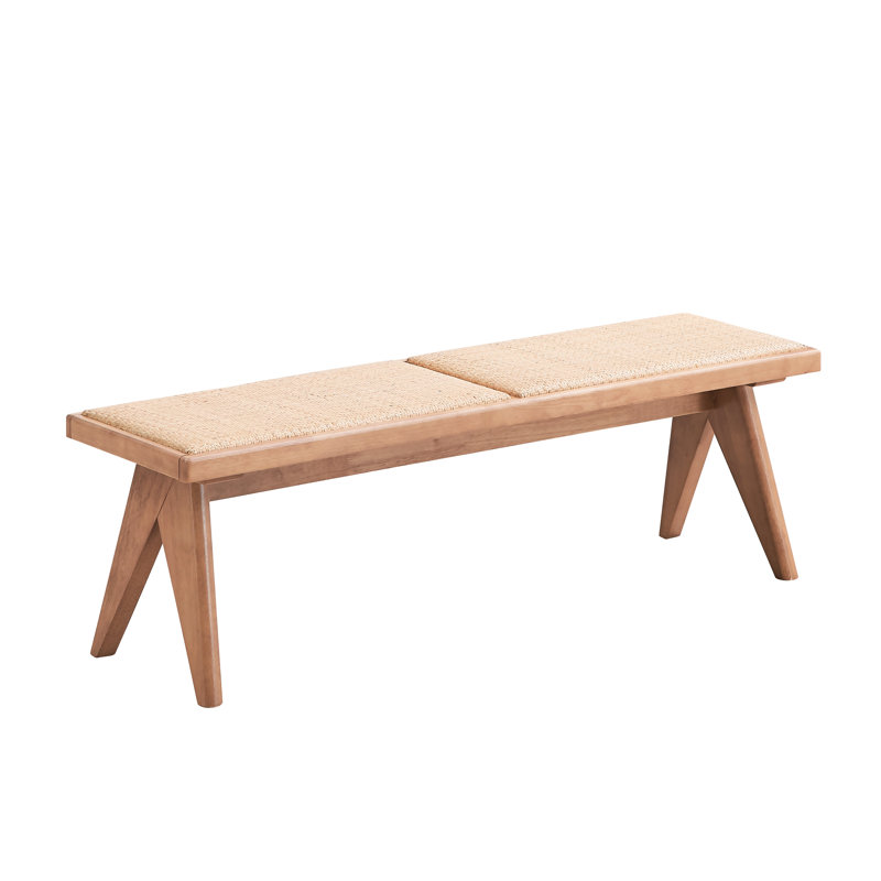 Banc de patio pratique, design moderne du milieu du siècle, largeur 130 cm, sans dossier, hauteur 40 cm, filet respirant pour une meilleure circulation de l'air.