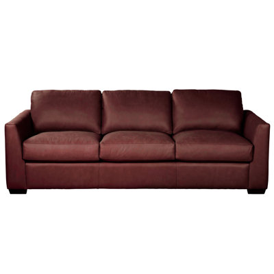 Mikyah 95'' Genuine Leather Flared Arms CAL117 Compliant Sofa -  Hokku Designs, 990E098B7C0B47CF84365EACACABA15A