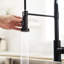 Robinet de cuisine noir mat avec extractible, assemblage de fuites, instructions d'installation simples, poignée simple élégante, améliorer l'efficacité-1563187762