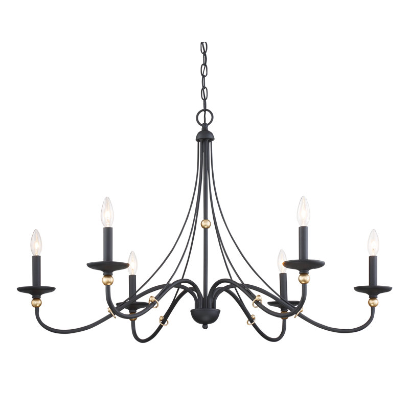 Everly Quinn Westchester County Sand Coal With Skyline Gold Chandelier, Sand Coal