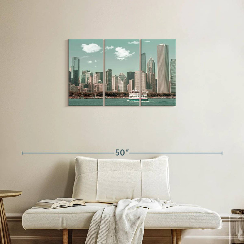 Style rétro Sirci Chicago Skyline, H 20 po x l 33 po