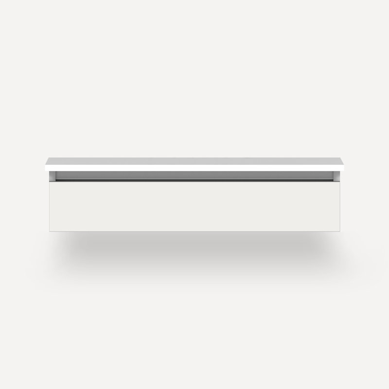Cartesian Vanity 36"W, White Zeus Extreme, Satin White