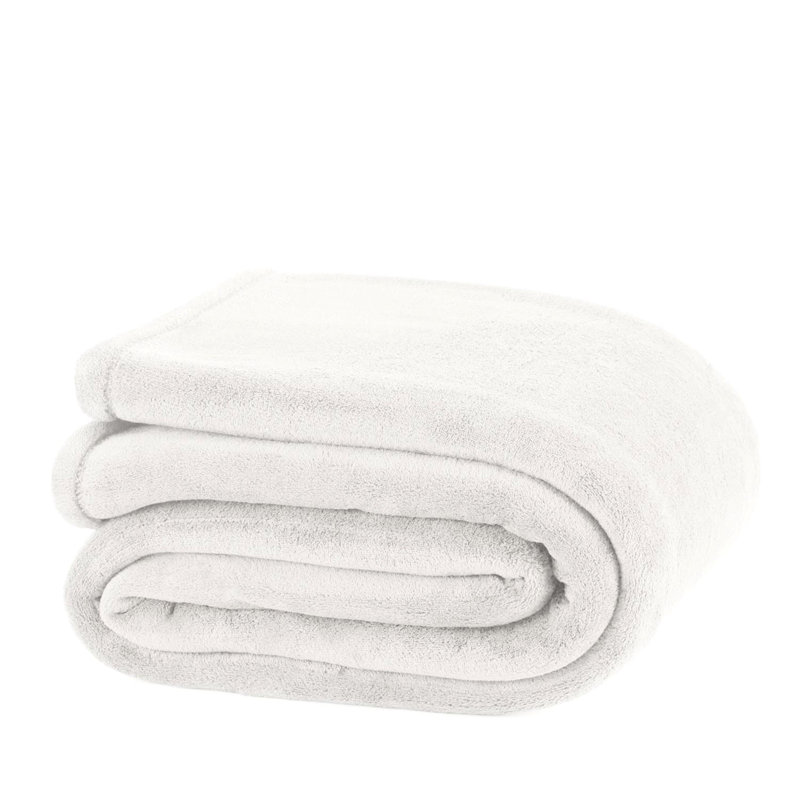 Couverture en peluche Martex, Full / Double, Blanc doux