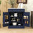 Kitchen Pantry with Faux Marble Top, Adjustable Shelves, Pull-out Drawer and Cabient-333430984